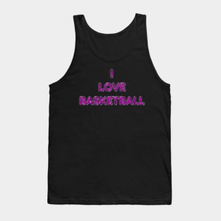 I Love Basketball - Pink Tank Top